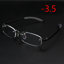 Load image into Gallery viewer, Frameless Finished Myopic Eyeglasses Men Women Rimless Ultralight Frame Short-sighted Eyewear Myopia Glasses 100 ~ 400 Degrees