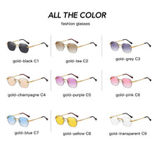 Load image into Gallery viewer, Frameless Gold Metal Ladies Sunglasses Rimless Gradient Lens Blue Sun Glasses For Men Uv400 Summer 2023