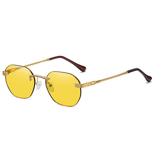 Frameless Gold Metal Ladies Sunglasses Rimless Gradient Lens Blue Sun Glasses For Men Uv400 Summer 2023