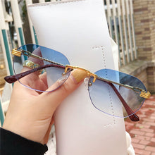 Load image into Gallery viewer, Frameless Gold Metal Ladies Sunglasses Rimless Gradient Lens Blue Sun Glasses For Men Uv400 Summer 2023