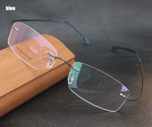 100%pure titanium Rimless brand eyeglasses frames men Women optical frame spectacle frame eye prescription glasses