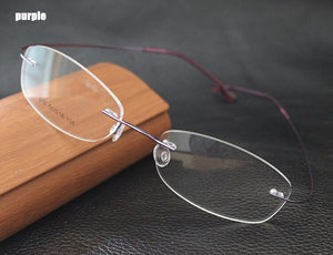 100%pure titanium Rimless brand eyeglasses frames men Women optical frame spectacle frame eye prescription glasses