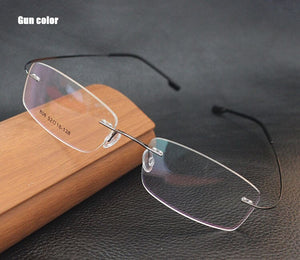 100%pure titanium Rimless brand eyeglasses frames men Women optical frame spectacle frame eye prescription glasses