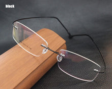 Load image into Gallery viewer, 100%pure titanium Rimless brand eyeglasses frames men Women optical frame spectacle frame eye prescription glasses