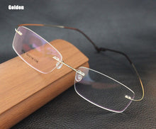 Load image into Gallery viewer, 100%pure titanium Rimless brand eyeglasses frames men Women optical frame spectacle frame eye prescription glasses