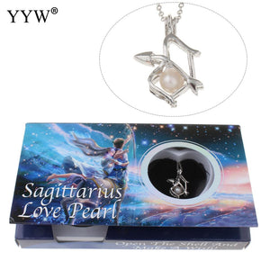 Cultured Pearl Oyster Necklace with Shell Pearl for Women Oyster Pearl 12 Constellations Pendant Necklace