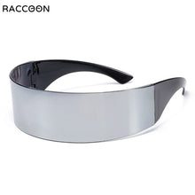 Load image into Gallery viewer, Future Wrap Around Rimless Sunglasses Women Men Weird Siamese Halloween Party Year 2000s Kilo Hacker Y2K Technology Sun Glasses