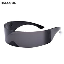 Load image into Gallery viewer, Future Wrap Around Rimless Sunglasses Women Men Weird Siamese Halloween Party Year 2000s Kilo Hacker Y2K Technology Sun Glasses