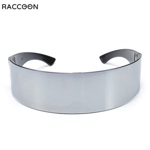 Future Wrap Around Rimless Sunglasses Women Men Weird Siamese Halloween Party Year 2000s Kilo Hacker Y2K Technology Sun Glasses