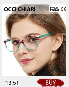 Metal Glasses Frame Women Vintage Eyeglasses Frames Prescription Eyewear Stylish Spring Hinges Optical Spectacle Eye OCCI CHIARI