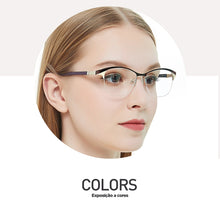 Load image into Gallery viewer, Metal Glasses Frame Women Vintage Eyeglasses Frames Prescription Eyewear Stylish Spring Hinges Optical Spectacle Eye OCCI CHIARI