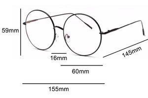 Oversized Round Glasses Women Men Metal Large Big Circle Glasses Optical Frame Round Eyeglasses Frame Fashion Spectacles Eyewear