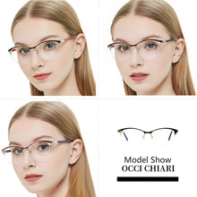 Load image into Gallery viewer, Metal Glasses Frame Women Vintage Eyeglasses Frames Prescription Eyewear Stylish Spring Hinges Optical Spectacle Eye OCCI CHIARI