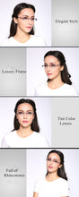 Carica l&#39;immagine nel visualizzatore di Gallery, Chashma Tint Lenses Myopia Glasses Reading Glasses Diamond Cutting Rimless Titanium Glasses Frame for Women