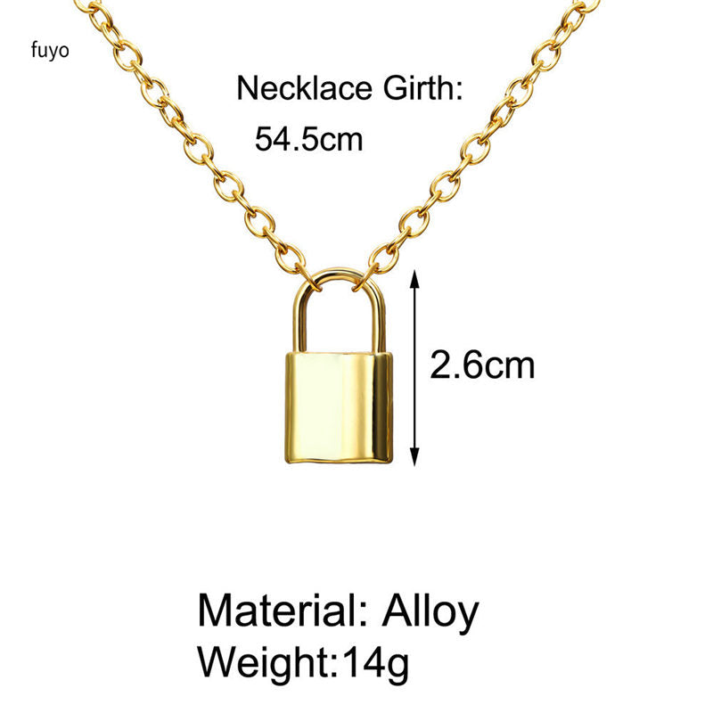 Stainless Steel Punk Chain with Lock Necklace for Women Men Padlock Pendant  Necklace 2021 Statement Gothic Cool Collier Femme