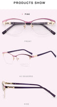 Load image into Gallery viewer, Metal Glasses Frame Women Vintage Eyeglasses Frames Prescription Eyewear Stylish Spring Hinges Optical Spectacle Eye OCCI CHIARI