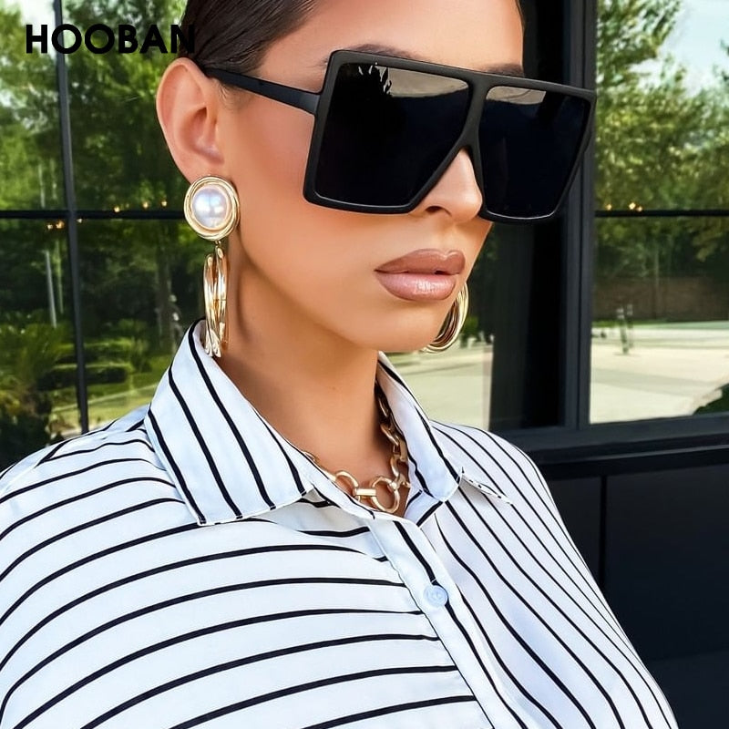 HOOBAN Oversized Women Sunglasses Brand Designer Square Ladies Sun Gla –  Cinily