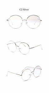 Oversized Round Glasses Women Men Metal Large Big Circle Glasses Optical Frame Round Eyeglasses Frame Fashion Spectacles Eyewear