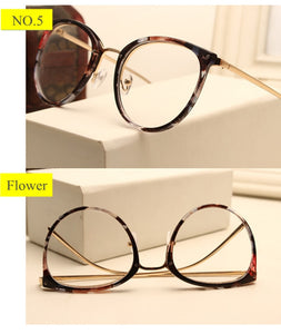 Optical Glasses Transparent Lens Myopia Eyeglasses Women Vintage Metal Spectacles Womens Designer Eyeglass Frames