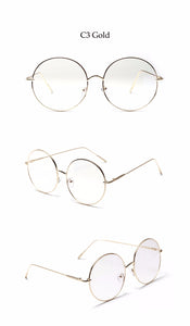 Oversized Round Glasses Women Men Metal Large Big Circle Glasses Optical Frame Round Eyeglasses Frame Fashion Spectacles Eyewear