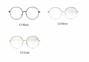 Oversized Round Glasses Women Men Metal Large Big Circle Glasses Optical Frame Round Eyeglasses Frame Fashion Spectacles Eyewear