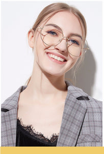 Oversized Round Glasses Women Men Metal Large Big Circle Glasses Optical Frame Round Eyeglasses Frame Fashion Spectacles Eyewear