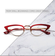 Carica l&#39;immagine nel visualizzatore di Gallery, Small Cat Eye Prescription Glasses For Women Round Reading Eyeglasses With Frame Fashion Myopia Female Eyewear NEW Fake glasses