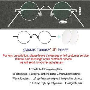 Handmade custom round diameter 30mm 32mm 34mm 36mm small round frame prescription glasses men and women retro optical glasses