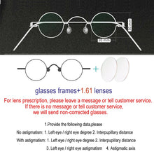 Load image into Gallery viewer, Handmade custom round diameter 30mm 32mm 34mm 36mm small round frame prescription glasses men and women retro optical glasses