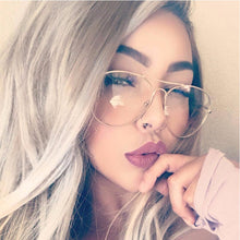 Carica l&#39;immagine nel visualizzatore di Gallery, Fashion Clear Glasses Women Optical Frames Myopia Lunette Female Oculos Oversized Transparent Pilot Glasses Fake Glasses