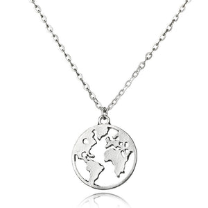 Hot Selling Round Hollow Multi Double Layers World Map Necklace Fashion Outdoor Travel Lover Earth D Gift Personalized Jewelry