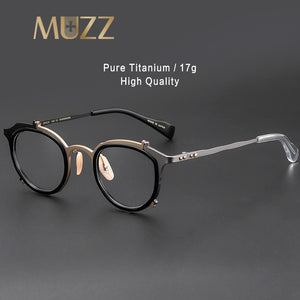 IP Titanium Retro Optical Eyeglasses Hand Made Men Myopia Prescription Glasses Frame Personality Women Ellipse Japan Eyewear