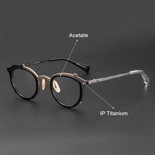 Load image into Gallery viewer, IP Titanium Retro Optical Eyeglasses Hand Made Men Myopia Prescription Glasses Frame Personality Women Ellipse Japan Eyewear