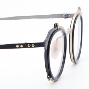 IP Titanium Retro Optical Eyeglasses Hand Made Men Myopia Prescription Glasses Frame Personality Women Ellipse Japan Eyewear