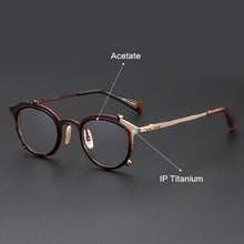 Load image into Gallery viewer, IP Titanium Retro Optical Eyeglasses Hand Made Men Myopia Prescription Glasses Frame Personality Women Ellipse Japan Eyewear