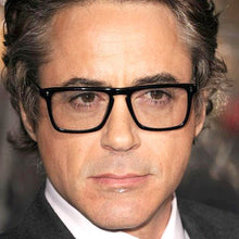 Carica l&#39;immagine nel visualizzatore di Gallery, Montatura per occhiali Iron Man Montatura rettangolare quadrata in acetato per uomo Montatura per occhiali da vista nera Robert Downey Jr. Eyewear 