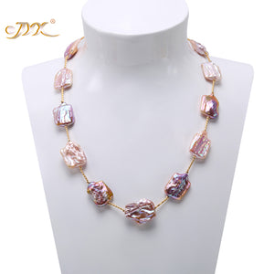 Baroque Pearl Necklace 16.5-22mm Natural Lavender South Sea Necklace AAA Party Wedding Jewery