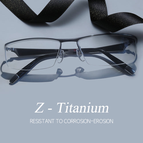 Japanese Brand Eyeglasses Titanium Half-Rim Myopia Glasses Frame Ultralight Men's Reading Prescription  Computer Gafas