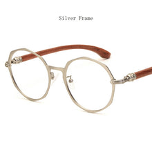 Load image into Gallery viewer, Japanese Brand Round Glasses Frame Man Women 100% Wood Myopia Computer Eyeglasses Frame 2022 Eyewear Prescription Glasses Metal