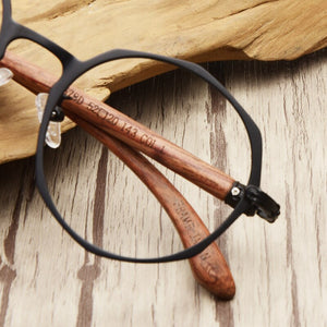 Japanese Brand Round Glasses Frame Man Women 100% Wood Myopia Computer Eyeglasses Frame 2022 Eyewear Prescription Glasses Metal