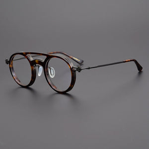 Japanese Handmade Classic Round Titanium Acetate Eyeglasses Men Women's Retro Circle Prescription Optical reading Glasses Frame