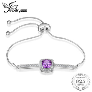 Elegant 1.8ct Created Alexandrite Sapphire Halo Adjustable Bracelet 925 Sterling Silver Gifts For Women