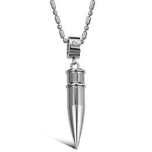 Carica l&#39;immagine nel visualizzatore di Gallery, 2017 Fashion Men&#39;s Stainless Steel Bullet Pendant Link Chain Necklace For Men Jewelry Accessories Statement Necklaces