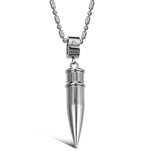 2017 Fashion Men's Stainless Steel Bullet Pendant Link Chain Necklace For Men Jewelry Accessories Statement Necklaces