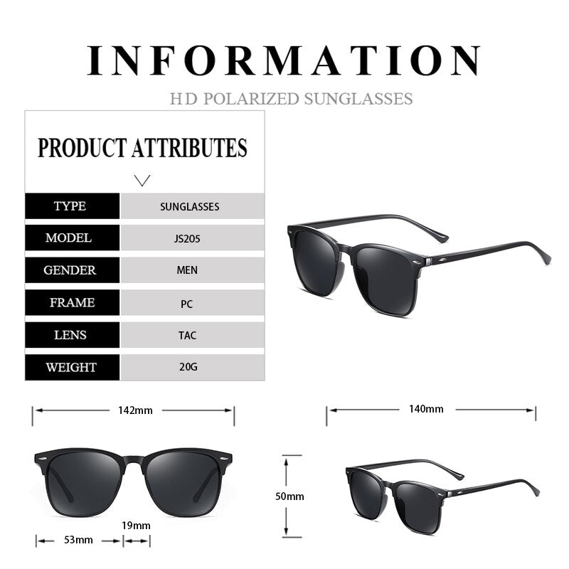 Jsooyan Vintage Polarized Sunglasses For Men Retro Square Drivers Mirr –  Cinily