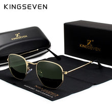 Load image into Gallery viewer, KINGSEVEN Hexagon retro Reflective Sunglasses Men Sun glasses Stainless Steel Eyewear Oculos Gafas De Sol Shades