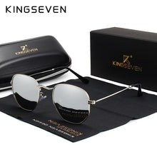 Load image into Gallery viewer, KINGSEVEN Hexagon retro Reflective Sunglasses Men Sun glasses Stainless Steel Eyewear Oculos Gafas De Sol Shades