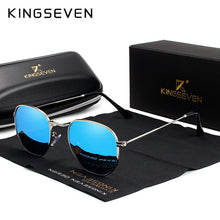 Load image into Gallery viewer, KINGSEVEN Hexagon retro Reflective Sunglasses Men Sun glasses Stainless Steel Eyewear Oculos Gafas De Sol Shades