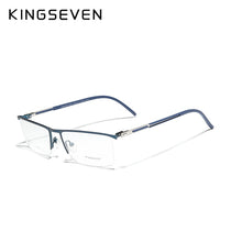 Carica l&#39;immagine nel visualizzatore di Gallery, KINGSEVEN Original Titanium Glasses Half Frame Men Ultralight Retro Square Myopia Prescription Eyeglasses Women Eyewear