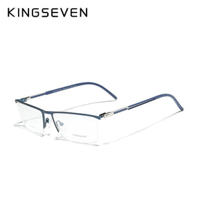 KINGSEVEN Original Titanium Glasses Half Frame Men Ultralight Retro Square Myopia Prescription Eyeglasses Women Eyewear